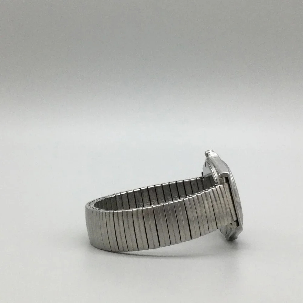 Vintage Seiko 8125-5090 Mens Watch 36mm Silver Tone CRACKED CRYSTAL New Battery
